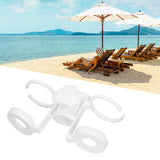 Beach Umbrella Cup Holder Lightweight Durable Sunumbrella Hanging Drink Holder for Beach Traveling White
