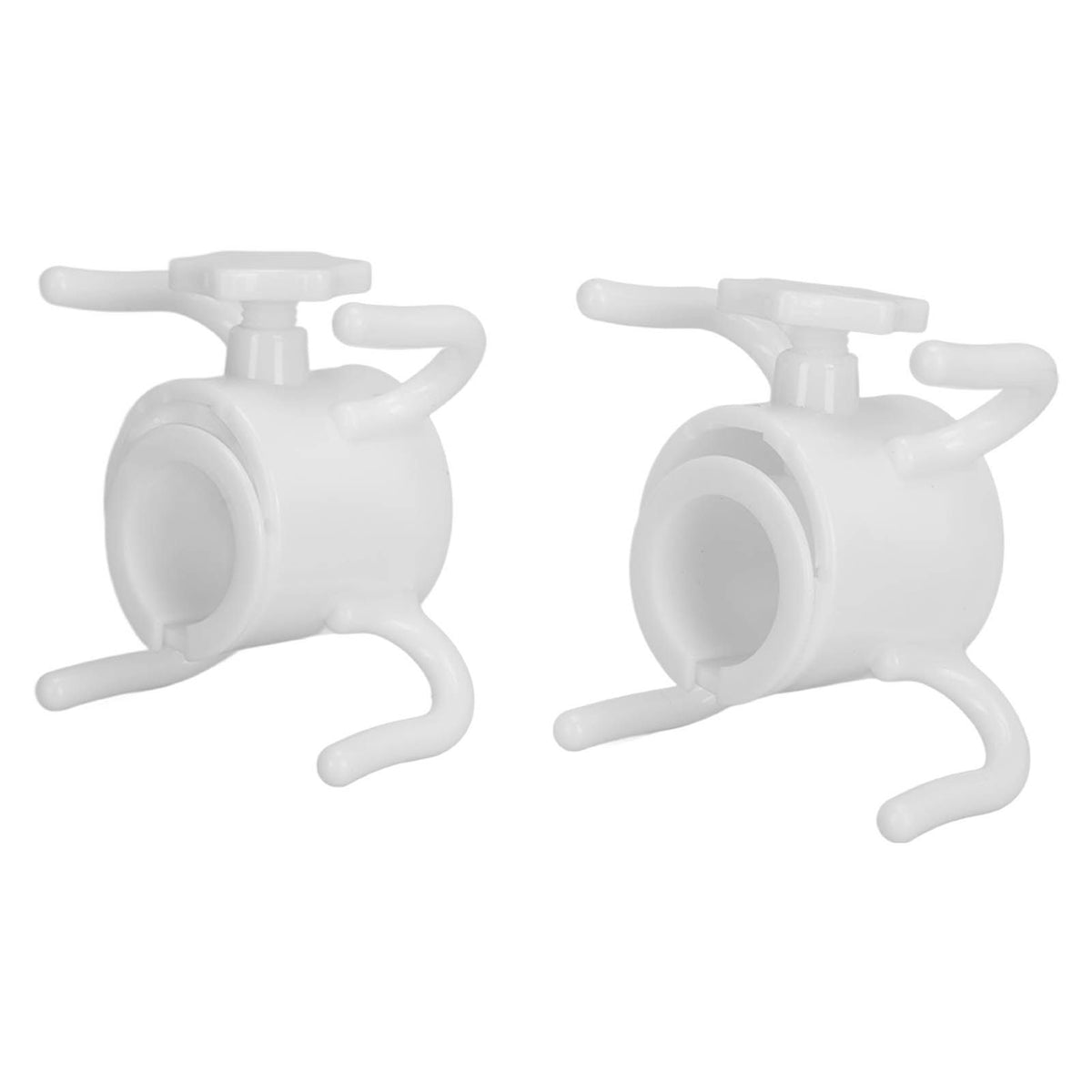 2Pcs Plastic Beach Umbrella Hanging Hook Umbrella Hanger 4 Prong Towel Hat Sunglasses Holder White