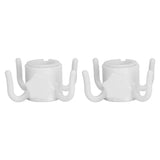2Pcs Plastic Beach Umbrella Hanging Hook Umbrella Hanger 4 Prong Towel Hat Sunglasses Holder White - Top-Down View
