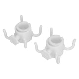 2Pcs Plastic Beach Umbrella Hanging Hook Umbrella Hanger 4 Prong Towel Hat Sunglasses Holder White - Close-Up Angle