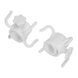 2Pcs Plastic Beach Umbrella Hanging Hook Umbrella Hanger 4 Prong Towel Hat Sunglasses Holder White - Low Angle
