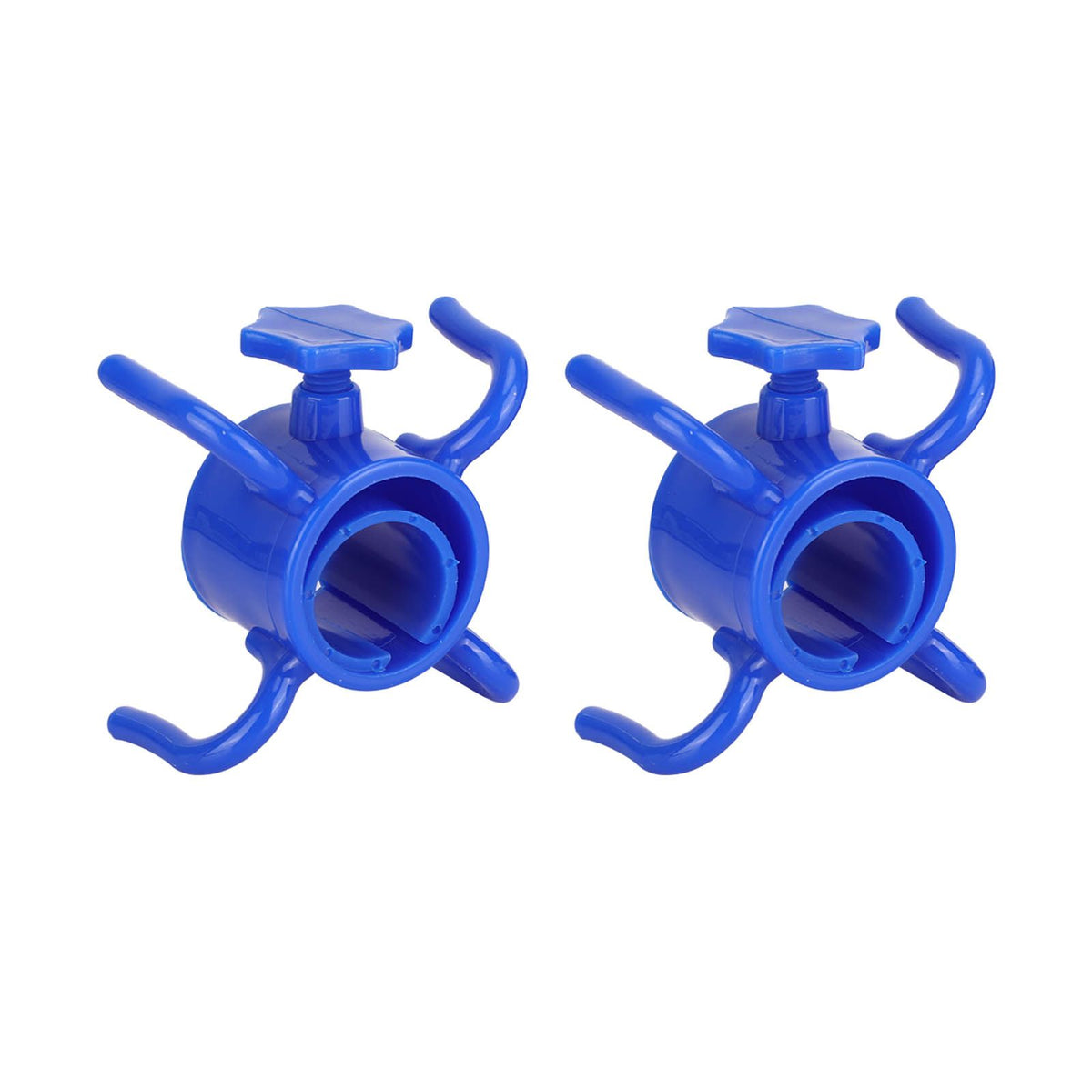 2Pcs Plastic Beach Umbrella Hanging Hook Umbrella Hanger 4 Prong Towel Hat Sunglasses Holder Blue
