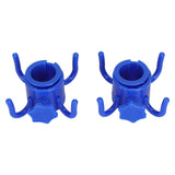 2Pcs Plastic Beach Umbrella Hanging Hook Umbrella Hanger 4 Prong Towel Hat Sunglasses Holder Blue - Top-Down View