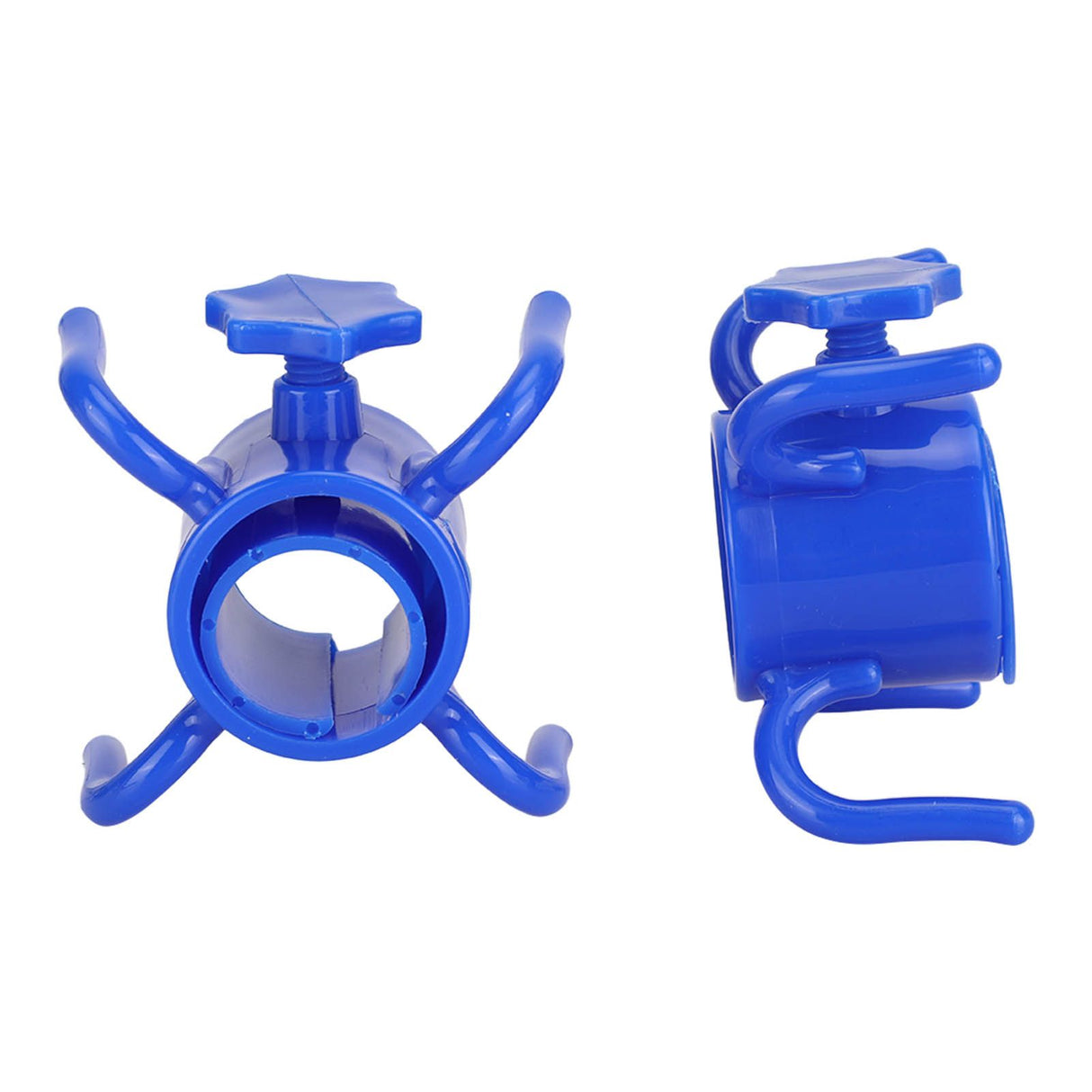 2Pcs Plastic Beach Umbrella Hanging Hook Umbrella Hanger 4 Prong Towel Hat Sunglasses Holder Blue