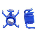2Pcs Plastic Beach Umbrella Hanging Hook Umbrella Hanger 4 Prong Towel Hat Sunglasses Holder Blue - 45-Degree Angle