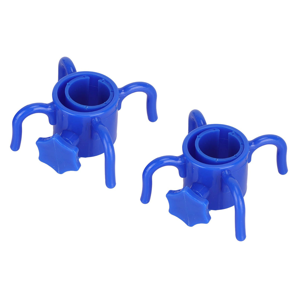 2Pcs Plastic Beach Umbrella Hanging Hook Umbrella Hanger 4 Prong Towel Hat Sunglasses Holder Blue