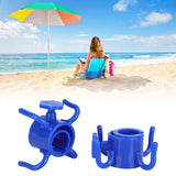 2Pcs Plastic Beach Umbrella Hanging Hook Umbrella Hanger 4 Prong Towel Hat Sunglasses Holder Blue