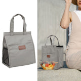 Aluminum Foil Simple Thermal Insulation Lunch Box Bag Oxford Cloth Large Capacity Thickened Bento Bag Grey
