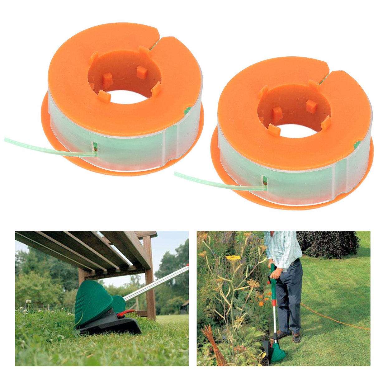 2Pcs Lawn Mower Spool Line Nylon Trimmer Accessories Replacement Fit for BOSCH ART 30 ART 30FA Green