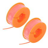 2Pcs Lawn Mower Spool Line Nylon Trimmer Accessories Replacement Fit for BOSCH ART 30 ART 30FA Orange - Top-Down View