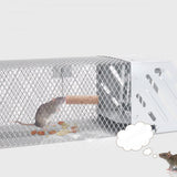 Mice Catch Cage Stainless Steel Full Automatic Dual Door Design Sensitive Mousetrap Cage for Indoor - Side View