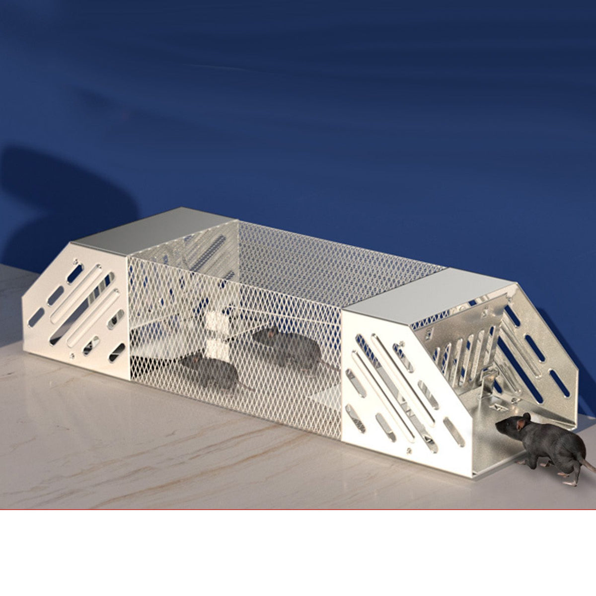 Mice Catch Cage Stainless Steel Full Automatic Dual Door Design Sensitive Mousetrap Cage for Indoor