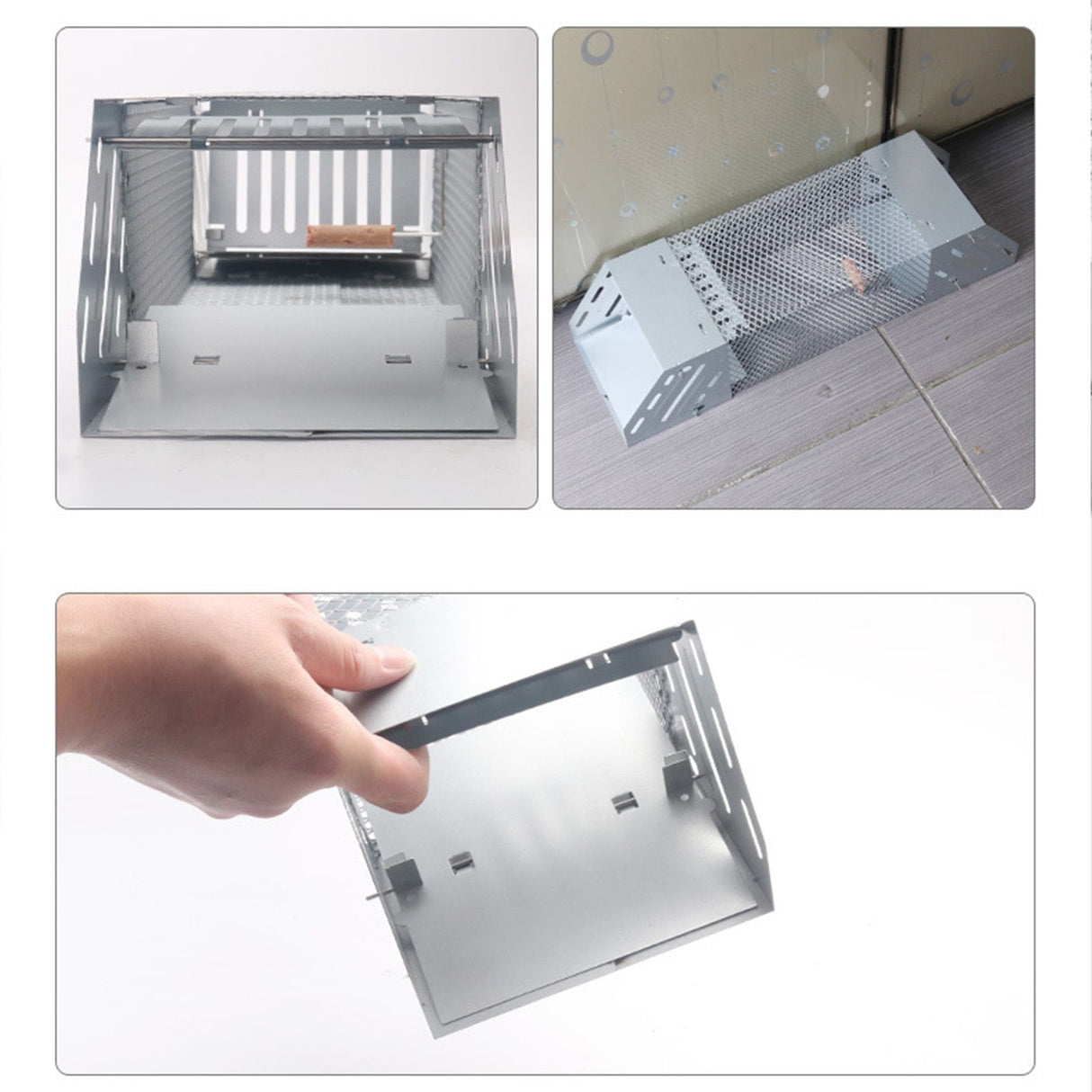 Mice Catch Cage Stainless Steel Full Automatic Dual Door Design Sensitive Mousetrap Cage for Indoor