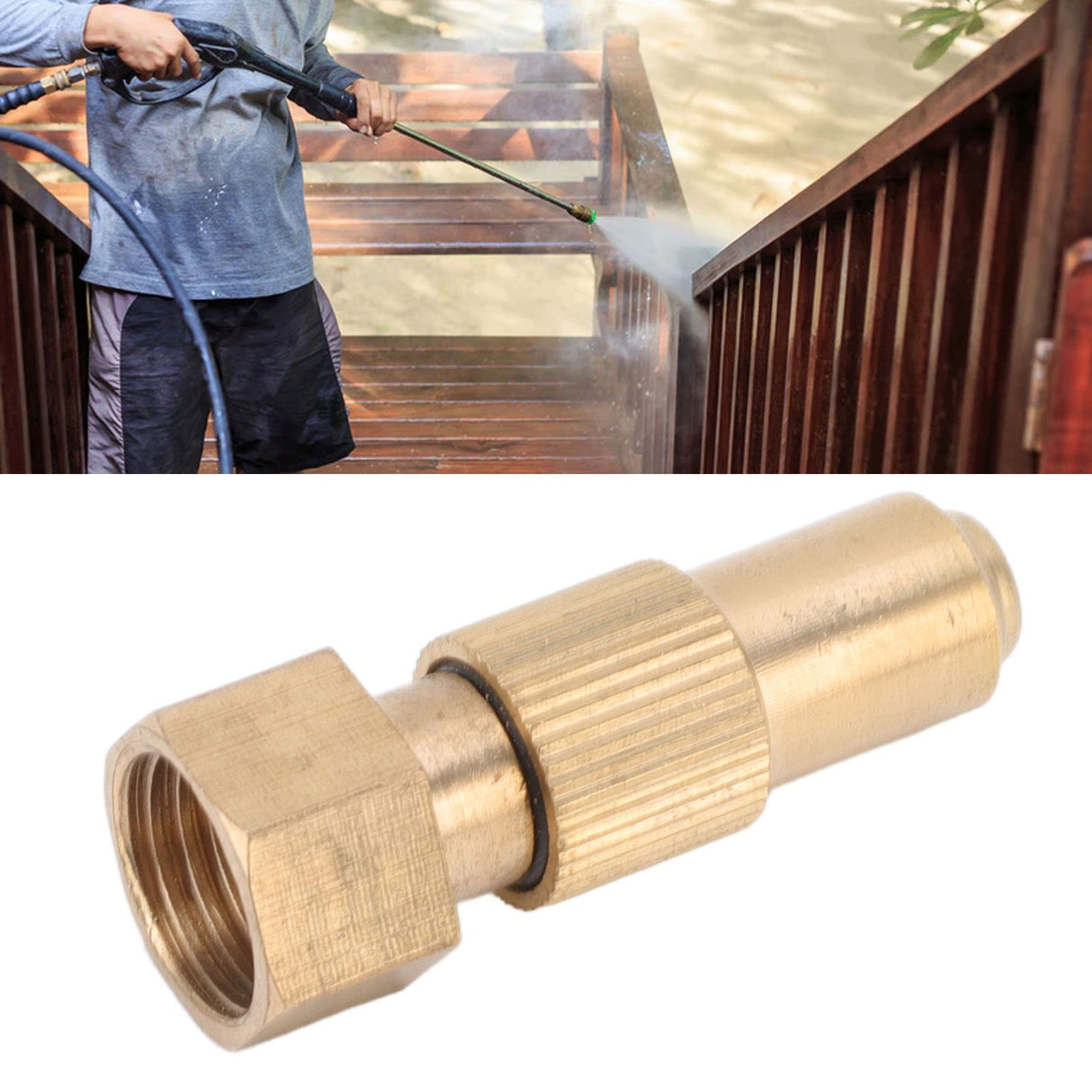 G3/8 Internal Thread High Pressure Sprayer Nozzle Ceramic Brass Watering Tool for Courtyard Agriculture 0.8mm/0.03in Hole