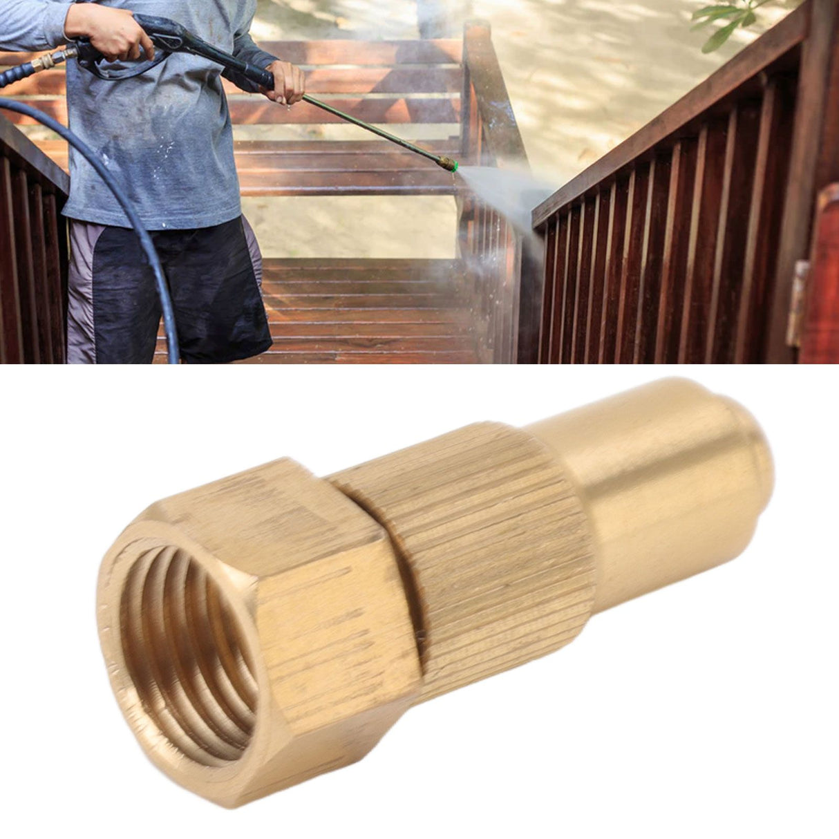 G3/8 Internal Thread High Pressure Sprayer Nozzle Ceramic Brass Watering Tool for Courtyard Agriculture 1.2mm/0.05in Hole