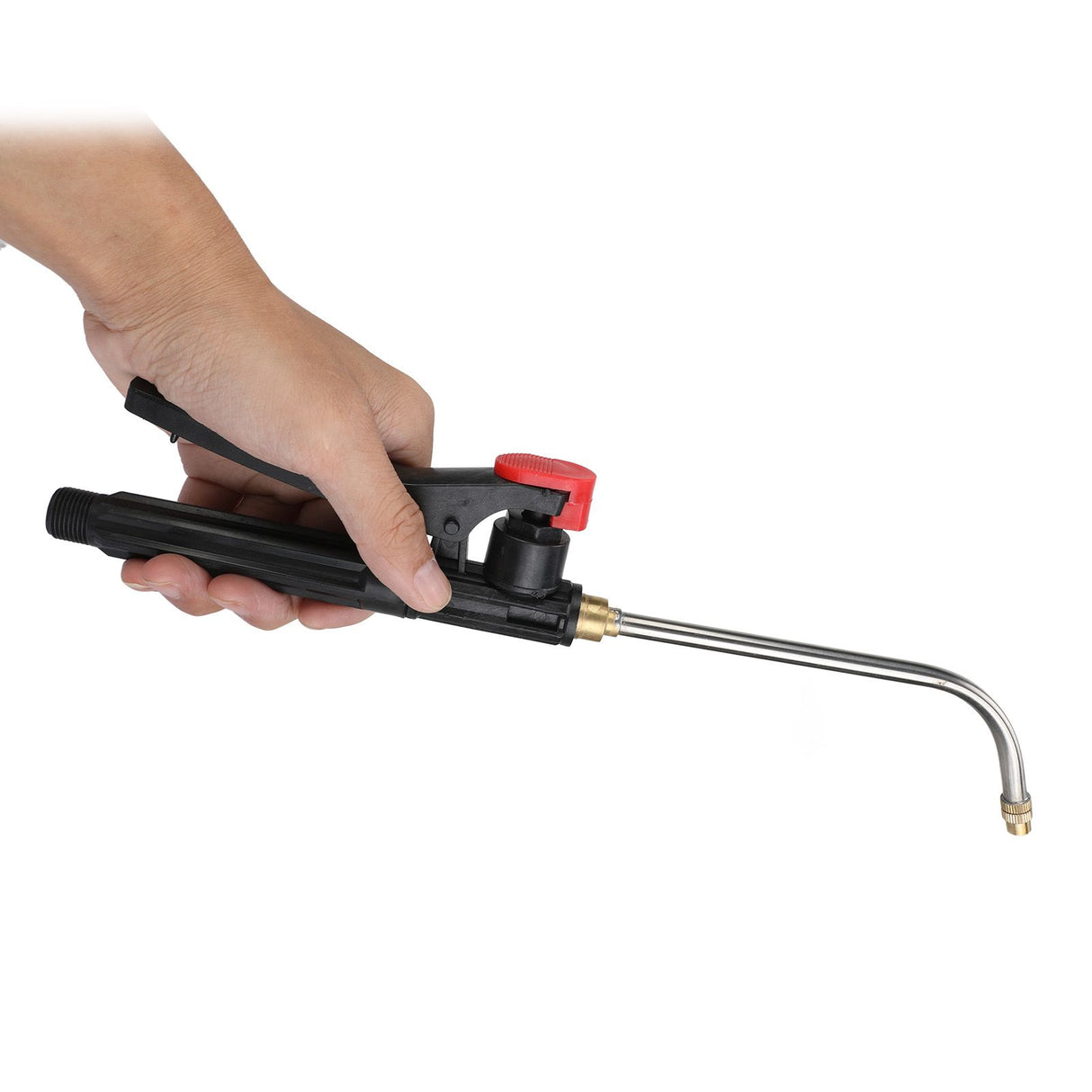 Garden Watering Wand G3/8 External Thread Agricultural Spray Rod with Curved Nozzle Fine Atomization Adjustable Copper Nozzle