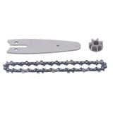 129mm Chainsaw Guide Plate Chain Sprocket Set Steel 4 Inch Mini Handheld Electric Pruning Saw - Top-Down View