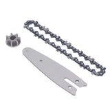 129mm Chainsaw Guide Plate Chain Sprocket Set Steel 4 Inch Mini Handheld Electric Pruning Saw - Close-Up Angle
