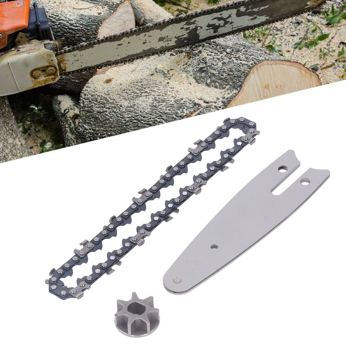 129mm Chainsaw Guide Plate Chain Sprocket Set Steel 4 Inch Mini Handheld Electric Pruning Saw