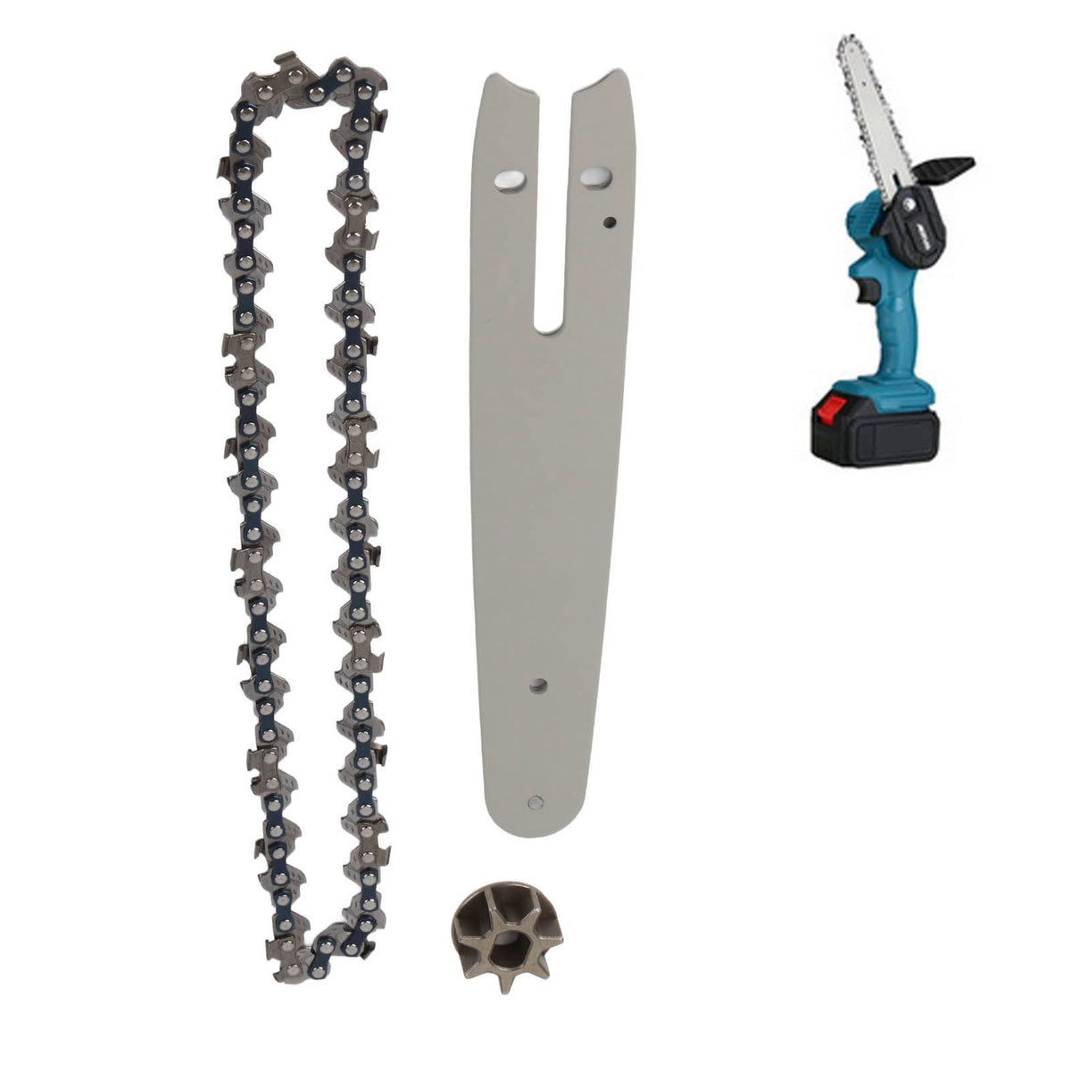 Chainsaw Chain Set Steel Sprocket 186mm Guide Plate 230mm Chain 6in Saw Replacement Accessories for Mini Electric Chainsaw