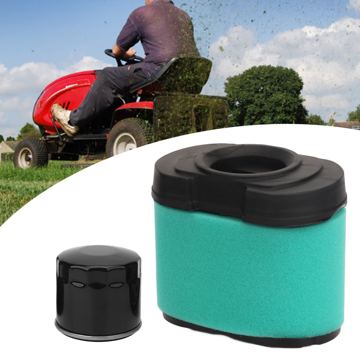 Air Filter Repair Kit Iron Rubber Spark Plug Fuel Filter Buckle Trimmer Accessories for Craftsman YT4000 Lawn Mower 792105