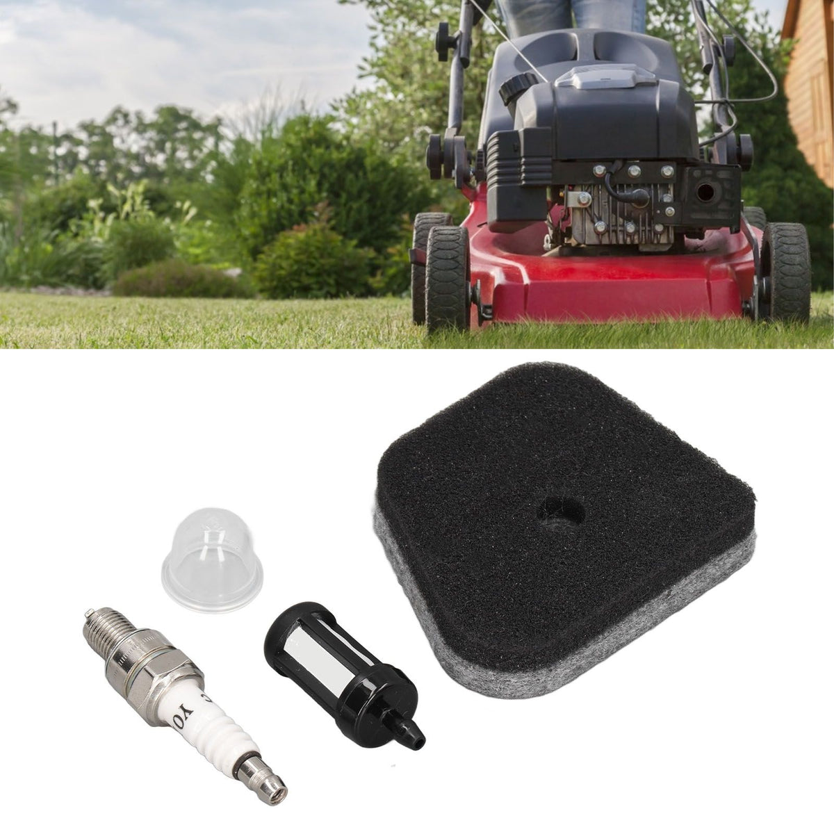 Air Filter Repair Kit Ceramic Cotton Spark Plug Fuel Filter Cap for STIHL KM130R String Trimmer