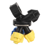 High Pressure Atomization Sprayer Nozzle 3 Heads Fan Shaped Agricultural Pesticide Mist Nozzle Drip Proof Tractor Nozzle - Close-Up Angle