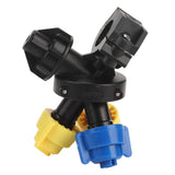 High Pressure Atomization Sprayer Nozzle 3 Heads Fan Shaped Agricultural Pesticide Mist Nozzle Drip Proof Tractor Nozzle - Low Angle