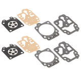 2Set Carburetor Diaphragm Repair Gasket Kits Carburetor Service Kit with Paper Pad and Gasket for Trimmer Lawn Mower - Front View