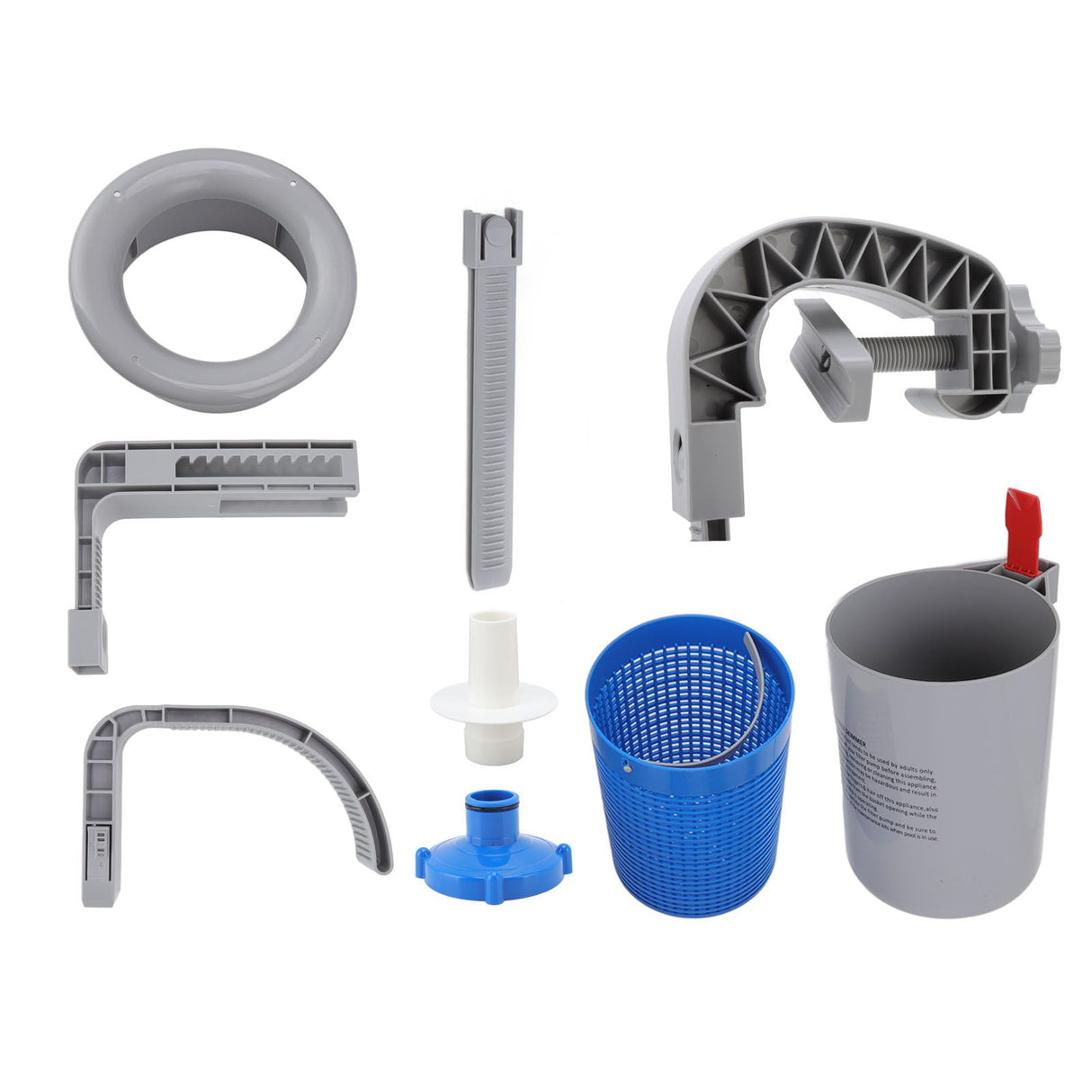 Pool Surface Skimmer Plastic Gray Wall Mounted Automatic Cleaner Filter Debris Collector for Swimming Pool
