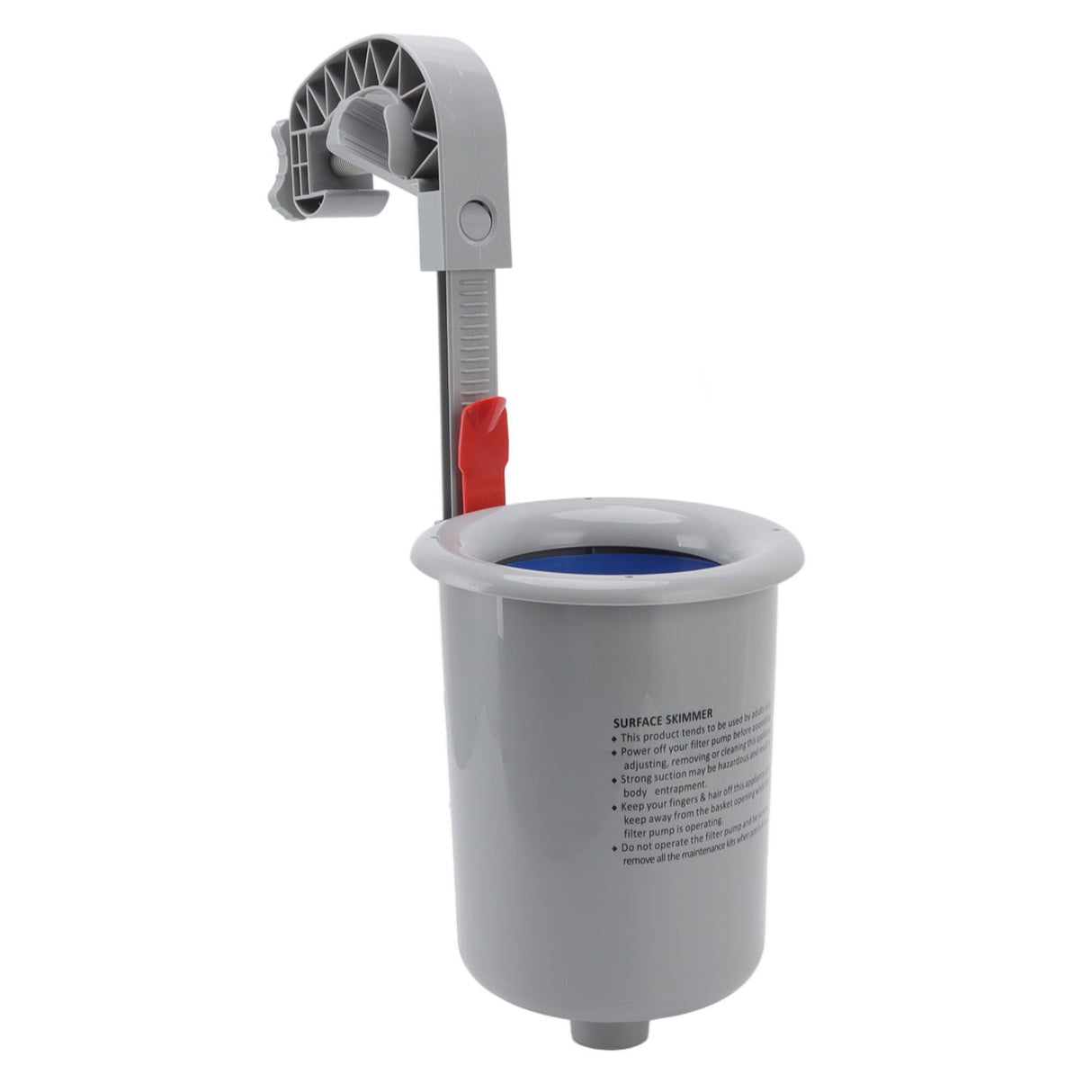 Pool Surface Skimmer Plastic Gray Wall Mounted Automatic Cleaner Filter Debris Collector for Swimming Pool