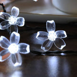 Sakura String Lights Solar Energy LED Waterproof Decoration Light for Outdoor Courtyard Pure White 5 Meters 20 Lights