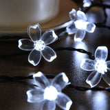 Sakura String Lights Solar Energy LED Waterproof Decoration Light for Outdoor Courtyard Pure White 5 Meters 20 Lights - 45-Degree Angle