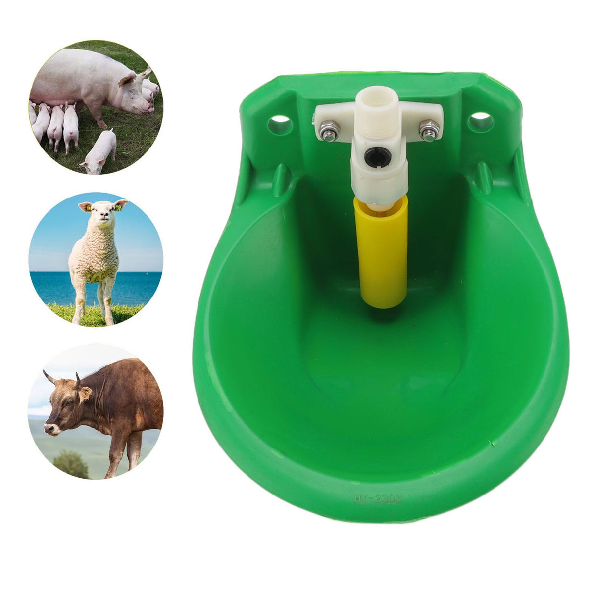 Automatic Waterer Adjustable Water Volume 1L Water Storage Capacity Plastic Livestock Water Bowl for Pig Cow Sheep