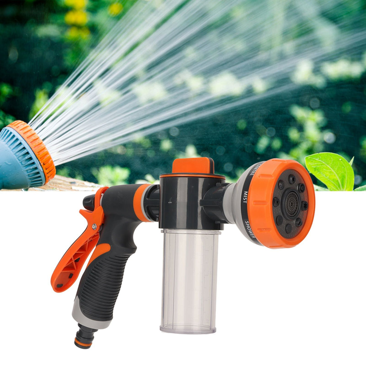 Garden Watering Foam Sprayer High Pressure Multifunctional Water Spraying Machine with 8 Modes for Agricultural Rear Trigger