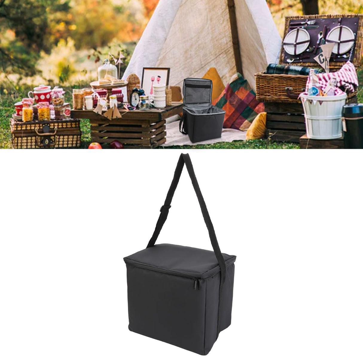 15L Thickened Food Preservation Cooler Bag Insulated Waterproof Portable Picnic Bag for Outdoor Camping