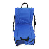 Folding Stadium Chair Adjustable Angle 600D Oxford Cloth Portable Bleacher Cushions with Pocket for Sandbeach Picnic BBQ Blue