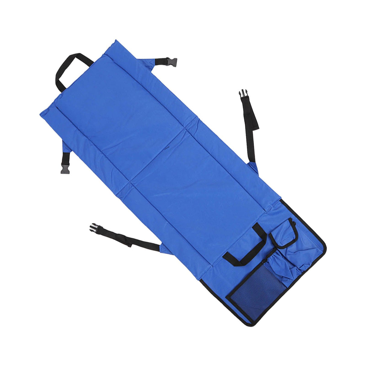 Folding Stadium Chair Adjustable Angle 600D Oxford Cloth Portable Bleacher Cushions with Pocket for Sandbeach Picnic BBQ Blue