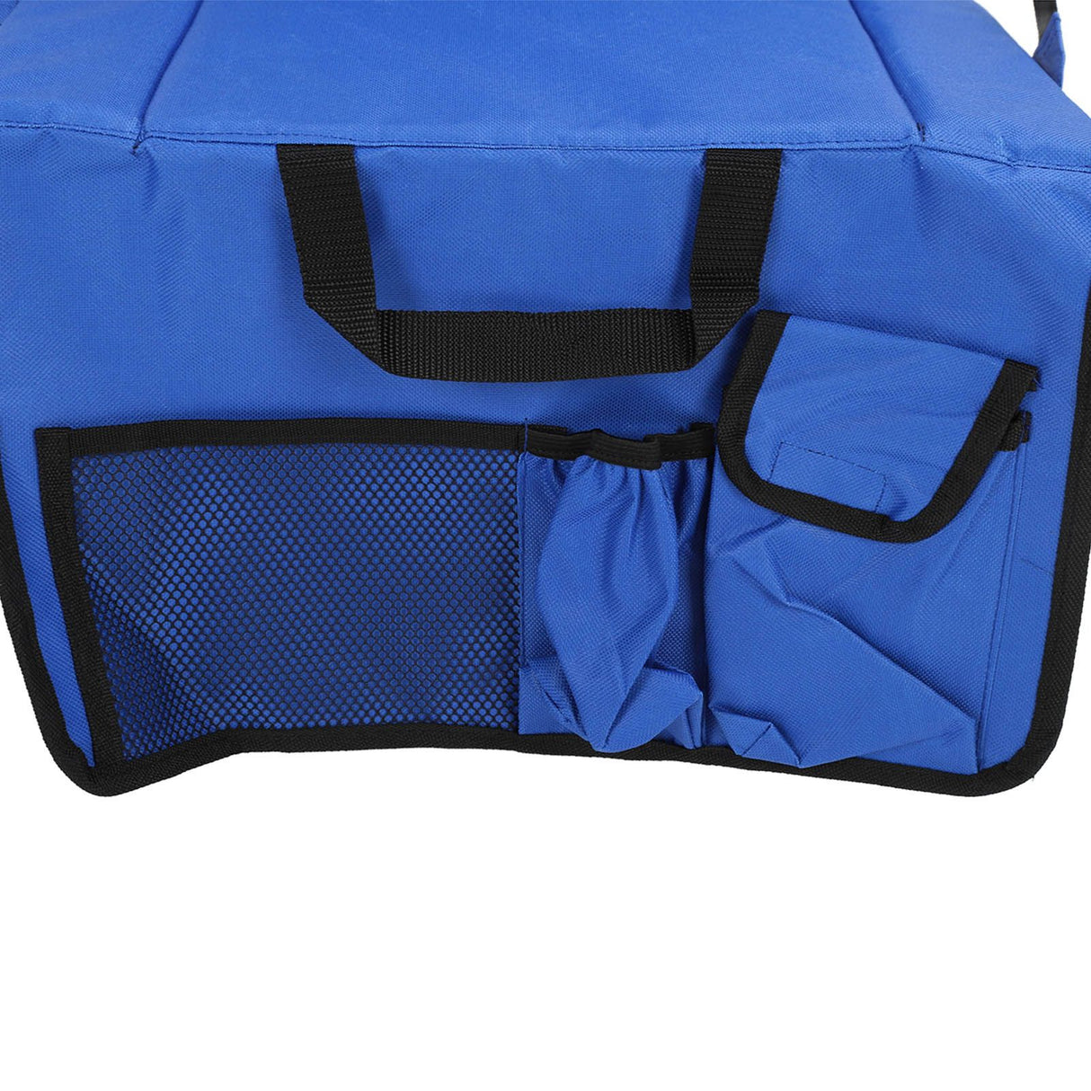 Folding Stadium Chair Adjustable Angle 600D Oxford Cloth Portable Bleacher Cushions with Pocket for Sandbeach Picnic BBQ Blue