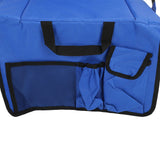 Folding Stadium Chair Adjustable Angle 600D Oxford Cloth Portable Bleacher Cushions with Pocket for Sandbeach Picnic BBQ Blue