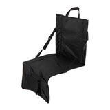 Folding Stadium Chair Adjustable Angle 600D Oxford Cloth Portable Bleacher Cushions with Pocket for Sandbeach Picnic BBQ Black - Front View