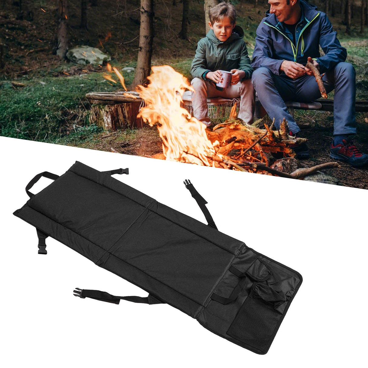 Folding Stadium Chair Adjustable Angle 600D Oxford Cloth Portable Bleacher Cushions with Pocket for Sandbeach Picnic BBQ Black