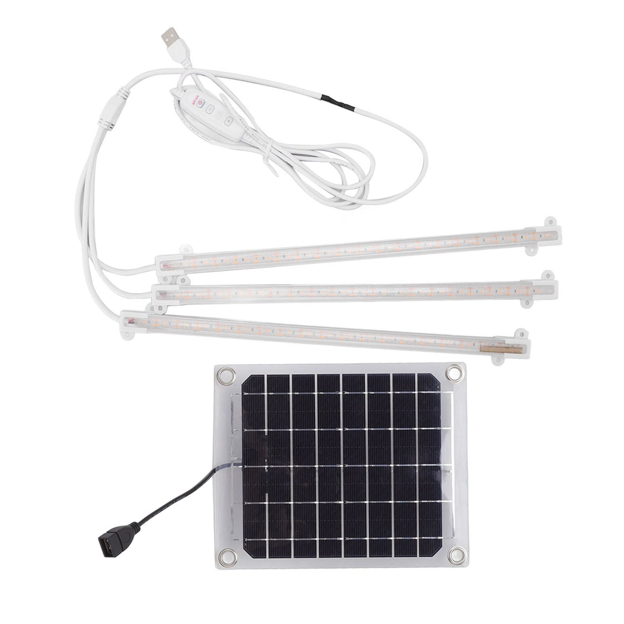 Solar Plant Grow Light LED Plant Grow Light Strip for Balcony Greenhouse Herbs Vegetables Flowers 30W
