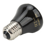 Ceramic Reptile Heat Lamp Bulb Mini Infrared Heat Ceramic Amphibian Heating Lamp for Lizards Reptiles 220V‑240V 25W Black