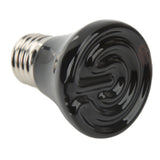 Ceramic Reptile Heat Lamp Bulb Mini Infrared Heat Ceramic Amphibian Heating Lamp for Lizards Reptiles 220V‑240V 75W Black - Rear View