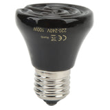Ceramic Reptile Heat Lamp Bulb Mini Infrared Heat Ceramic Amphibian Heating Lamp for Lizards Reptiles 220V‑240V 100W Black - Top-Down View