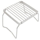 Folding Campfire Grill Stainless Steel Grid Shaped Camping Grill Grate Picnic QQB Grate for Outdoor - Front View