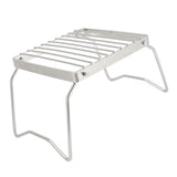 Folding Campfire Grill Stainless Steel Grid Shaped Camping Grill Grate Picnic QQB Grate for Outdoor
