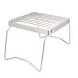 Folding Campfire Grill Stainless Steel Grid Shaped Camping Grill Grate Picnic QQB Grate for Outdoor - 45-Degree Angle