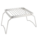 Folding Campfire Grill Stainless Steel Grid Shaped Camping Grill Grate Picnic QQB Grate for Outdoor